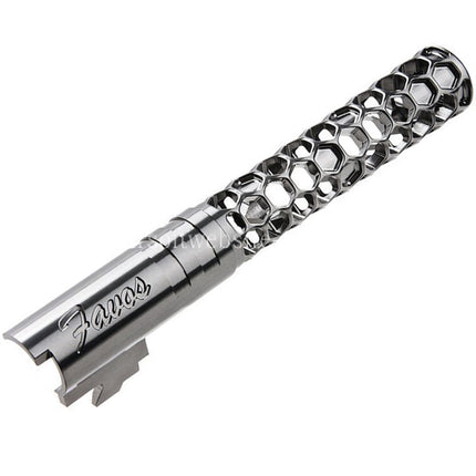 Dr. Black CNC 6063 Aluminum 5 Zoll 125mm Favos Stil Äußerer Lauf +11mm CW im Uhrzeigersinn Geeignet für Armorer Works AW WE-TECH Tokyo Marui Hi-Capa 5.1 Serie GBB Pistolen Airsoft