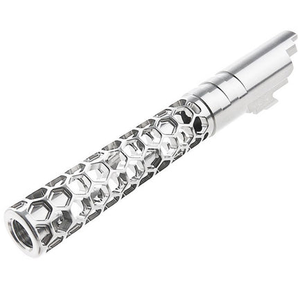Dr. Black CNC 6063 Aluminum 5 Zoll 125mm Favos Stil Äußerer Lauf +11mm CW im Uhrzeigersinn Geeignet für Armorer Works AW WE-TECH Tokyo Marui Hi-Capa 5.1 Serie GBB Pistolen Airsoft