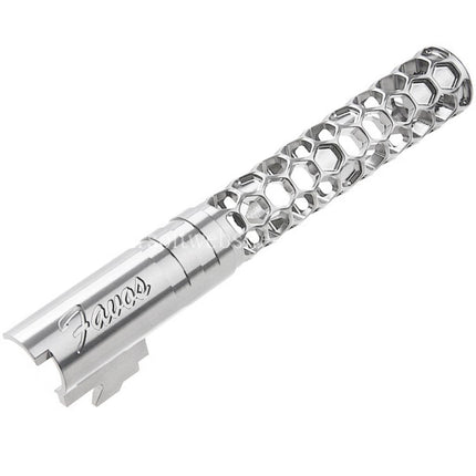 Dr. Black CNC 6063 Aluminum 5 Zoll 125mm Favos Stil Äußerer Lauf +11mm CW im Uhrzeigersinn Geeignet für Armorer Works AW WE-TECH Tokyo Marui Hi-Capa 5.1 Serie GBB Pistolen Airsoft