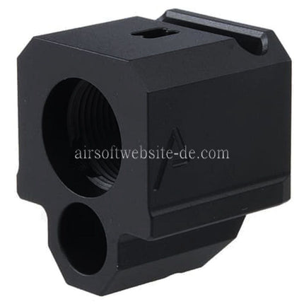 RWA Agency Arms 417 Einzelport Kompensator -14mm CCW Gegen den Uhrzeigersinn Geeignet für Elite Force UMAREX VFC WE (WE-Tech) G-Serie GBB Pistolen Airsoft
