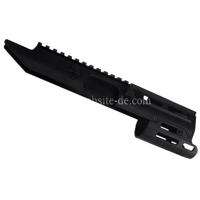 5KU CNC Aluminum M-LOK Handguard Rail System mit Charging Handle Geeignet für CYMA MP5K Serie GBB Gewehre Airsoft Schwarz