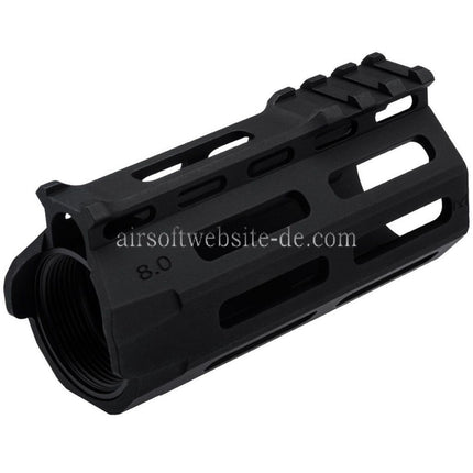 APS 4 Zoll Evolution Tech 8.0 M-Lok Tactical Handschutz Schienen System mit Innen Außen Lauf geeignet für APS ASR Tokyo Marui M4 Serie AEG Obere Empfänger Airsoft