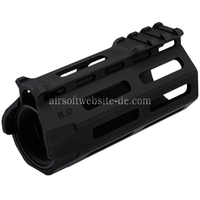 APS 4 Zoll Evolution Tech 8.0 M-Lok Tactical Handschutz Schienen System mit Innen Außen Lauf geeignet für APS ASR Tokyo Marui M4 Serie AEG Obere Empfänger Airsoft