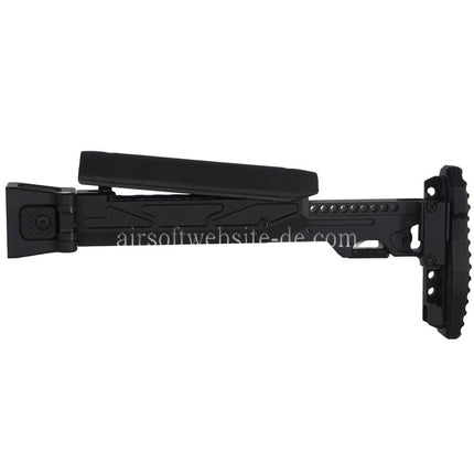 5KU KPYK Teleskop Klappschaft mit Cheek Riser Geeignet für Tokyo Marui AKM Serie GBB Gewehre Schwarz