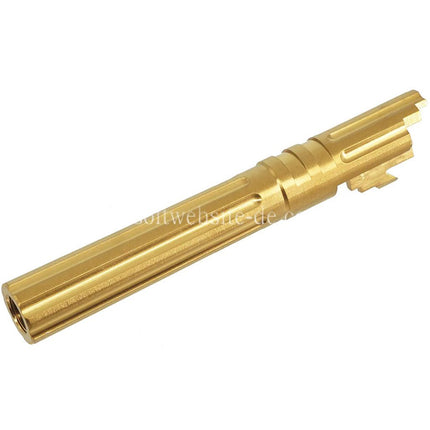 5KU 5 Zoll Edelstahl Gerade geriffelt Außenlauf +11mm CW Im Uhrzeigersinn Geeignet für Armorer Works WE (WE-TECH) Tokyo Marui Hi-Capa 5.1 Serie GBB Pistolen Airsoft