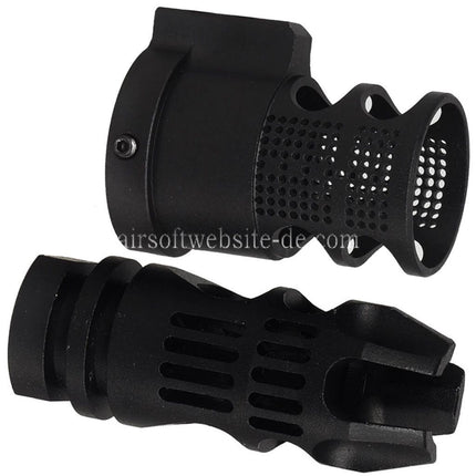 E&C Epsilon 556 Stil Feuerdämpfer -14mm CCW gegen den Uhrzeigersinn Gewinde mit Blast Diverter
