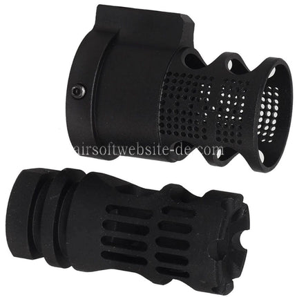 E&C Gamma 556 Stil Feuerdämpfer -14mm CCW gegen den Uhrzeigersinn Gewinde mit Blast Diverter