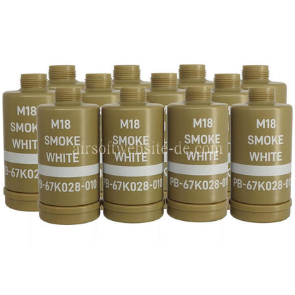 APS HAKKOTSU 12pcs Thunder B Co2 Schallgranate M18 Rauch weiße Hülse Flasche