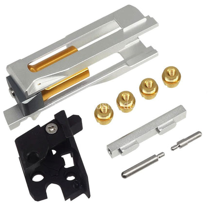 Bomber Airsoft CNC Aluminum SVI Infinity Tiki Stil Lauf Schlitten Rahmen Kit Set Geeignet für Tokyo Marui V10 Serie GBB Pistolen Silber