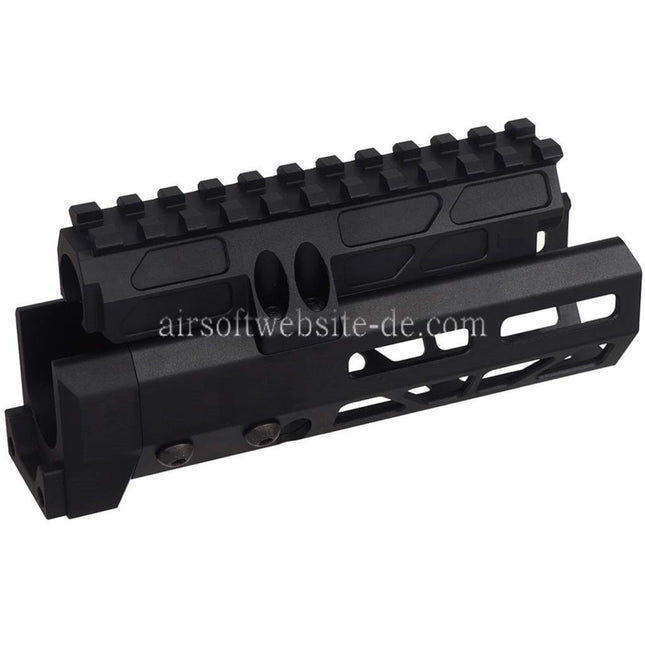 5KU 6.1 Zoll MMS Stil M-Lok Handschutz Schienen System Geeignet für CYMA D-BOYS AKS-74U Serie AEG Gewehre Airsoft Schwarz