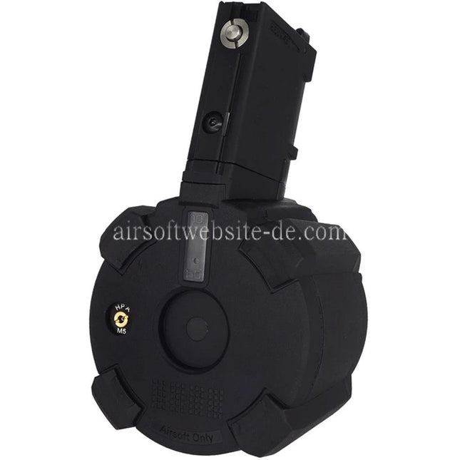 CYMA 500rd Elektrisch Schallsteuerung Wicklung Gas Trommelmagazin Geeignet für CYMA CGS Tokyo Marui M4 Serie MWS GBB Gewehre Airsoft Schwarz