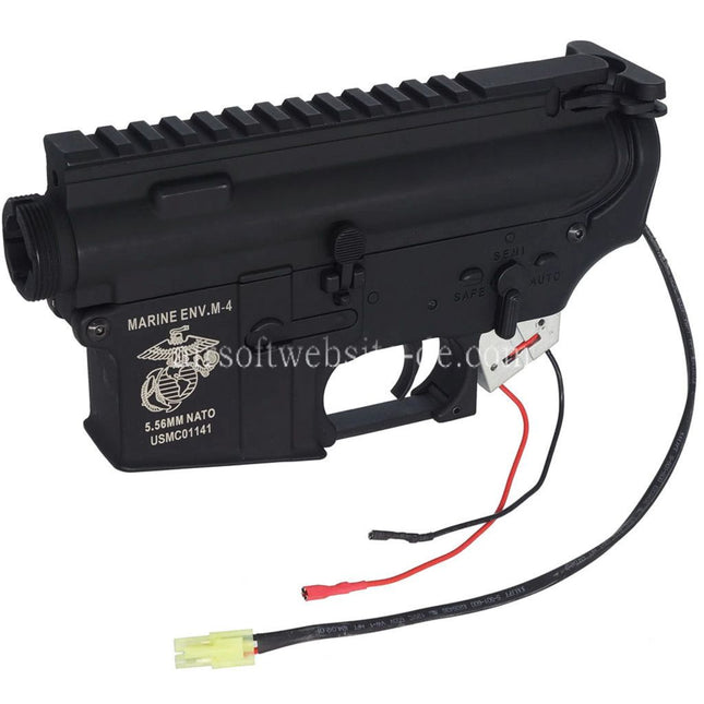 AIRSOFT WEBSITE Oberer Untere Metall Korperempfanger mit Komplett QD Getriebe Geeignet fur M4 M16 Serie AEG Gewehre