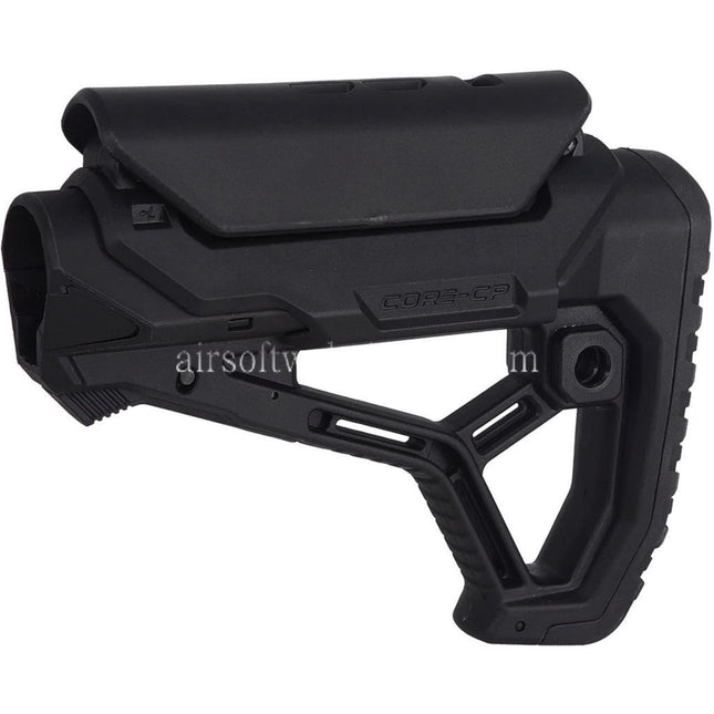 E&C GL-CORE CP Stil Einziehbarer Schaft Geeignet für AR M4 M16 Serie AEG Gewehre Airsoft Schwarz