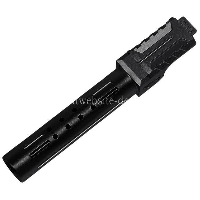 5KU CNC Aluminum BRA Stil Ported Außenlauf Geeignet für Tokyo Marui G19 Gen.3 Serie GBB Pistolen Airsoft