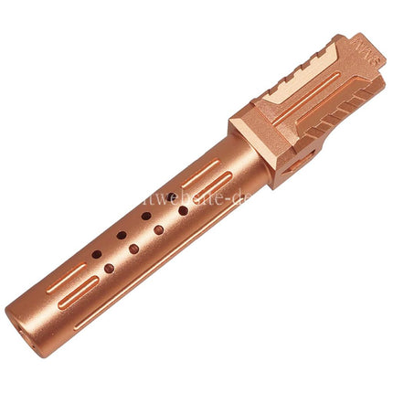 5KU CNC Aluminum BRA Stil Ported Außenlauf Geeignet für Tokyo Marui G19 Gen.3 Serie GBB Pistolen Airsoft