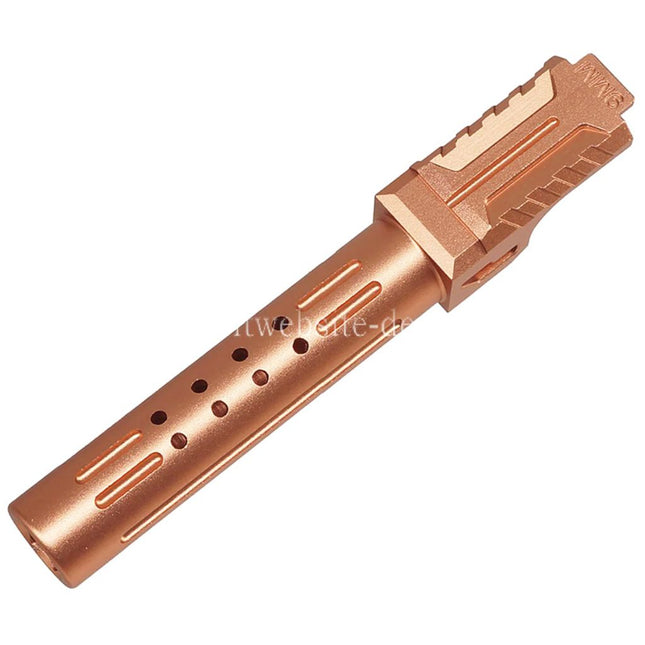 5KU CNC Aluminum BRA Stil Ported Außenlauf Geeignet für Tokyo Marui G19 Gen.3 Serie GBB Pistolen Airsoft