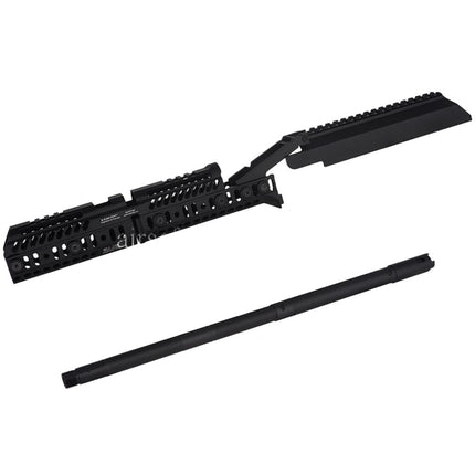 5KU SPORT-4 Stil Handschutz Schienen System B33 Staubschutzhülle Set Geeignet für Tokyo Marui AKM Serie GBB Gewehre Airsoft Schwarz