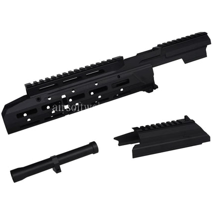 5KU Chassis SAG Stil MK3.1 Monolithic M-Lok Handschutz Schienen System Staubschutzhülle Set Geeignet für CYMA AKM AK74 AK105 Serie AEG Gewehre Airsoft Schwarz