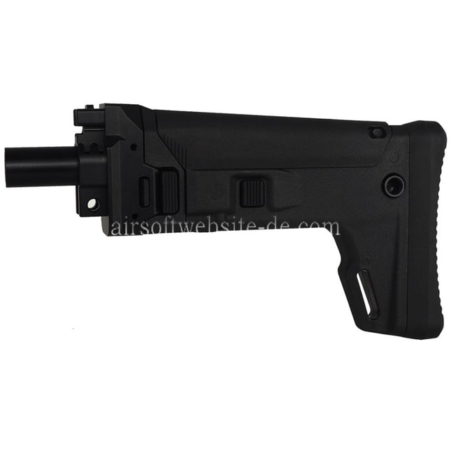 BBT ACR Stil 7-fach teleskopierbar Seitlich klappbarer Schaft Geeignet fur Maruyama ISO556 GBB SMG Gewehre Schwarz