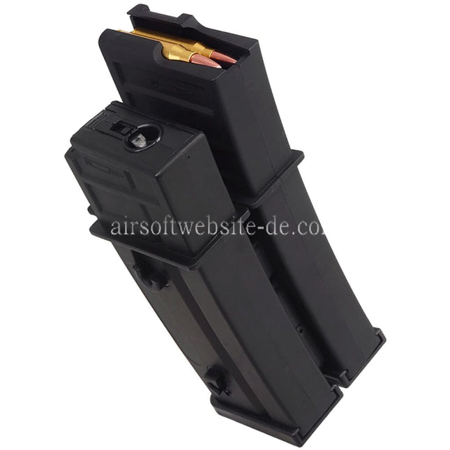 BATTLEAXE 1000rd Elektrisch Schallsteuerung Wicklung Dual Magazin Geeignet fur G36 Serie AEG Gewehre Airsoft Schwarz