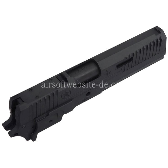 Bomber Airsoft CNC Aluminum TRIARC System Stil Lauf Schlitten Mitte Rahmen Kit Set Geeignet für Tokyo Marui Hi-Capa Serie GBB Pistolen Titangrau