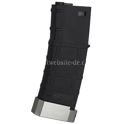 E&C 120rd Polymer TR-1 Mid-Cap Magazin mit Silber Bodenplatte Geeignet fur M4 M16 Serie AEG Gewehre Airsoft Schwarz