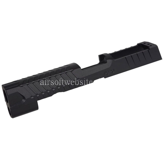 5KU CNC Aluminum MAX 2.0 Schlitten mit Romex3 Adapter Geeignet für SIG Air VFC SIG Sauer P320 M17 Serie GBB Pistolen Airsoft Schwarz